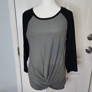 Wishful Park Two-Tone Long Sleeve Top